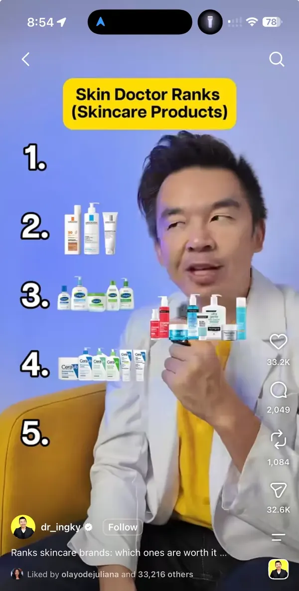 Sample creator ranking reel generated with RankReels
